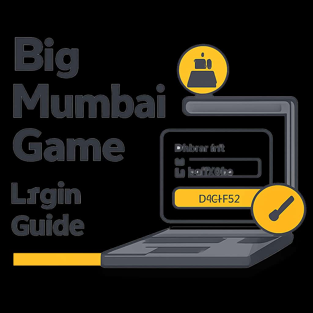 An educational diagram illustrating login steps for Big Mumbai Game.