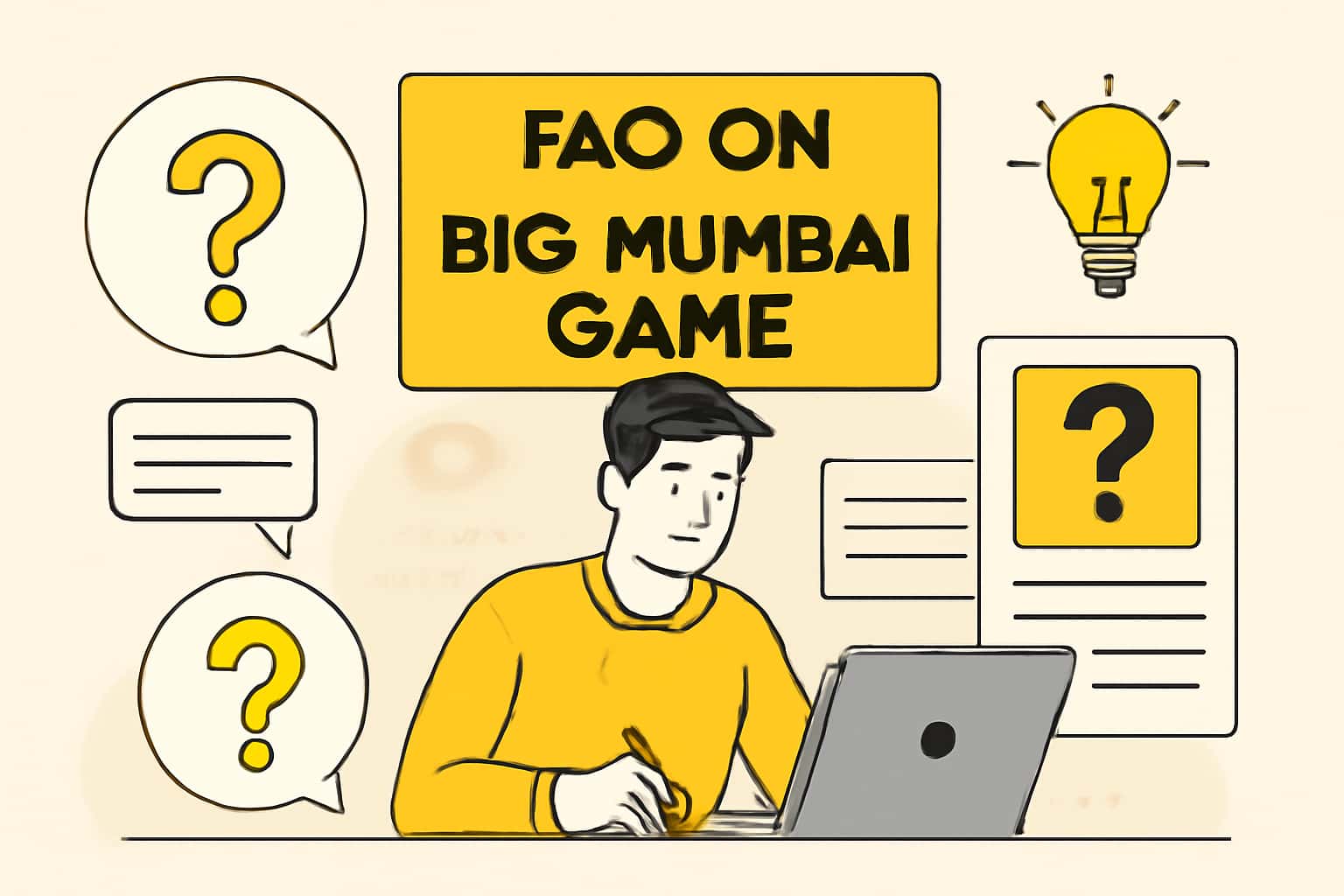 An informational scene detailing the FAQ on Big Mumbai Game.