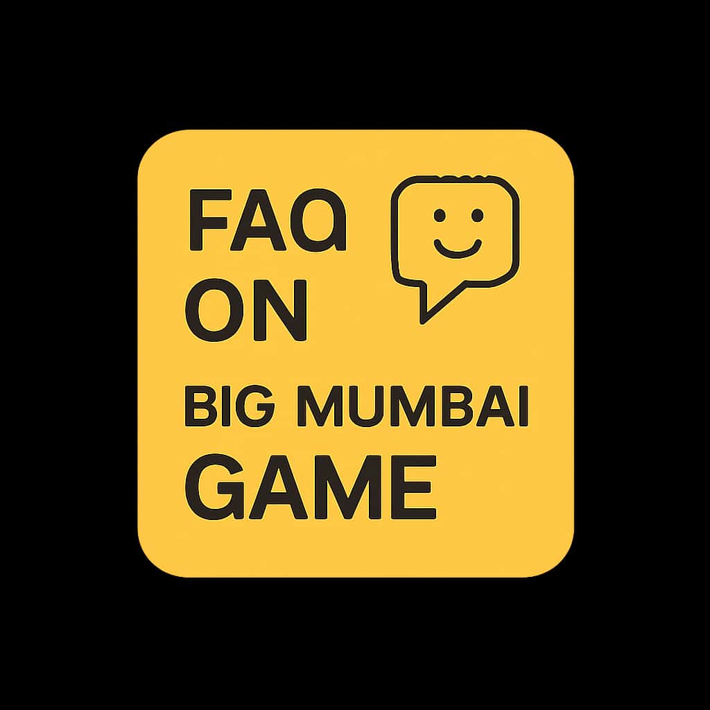 A badge representing the FAQ on Big Mumbai Game.