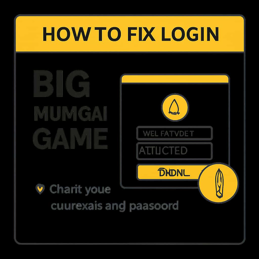 Illustration detailing the steps to resolve login issues in Big Mumbai Game.