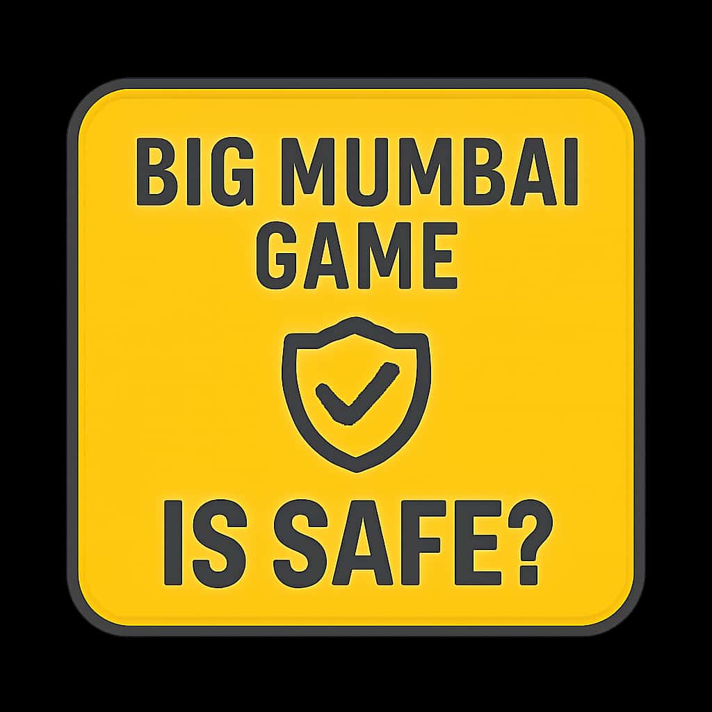 A badge indicating the safety guide for Big Mumbai Game.
