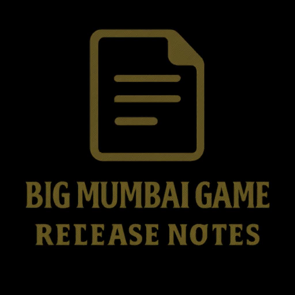 An icon representing the Big Mumbai Game Release Notes with simple design.