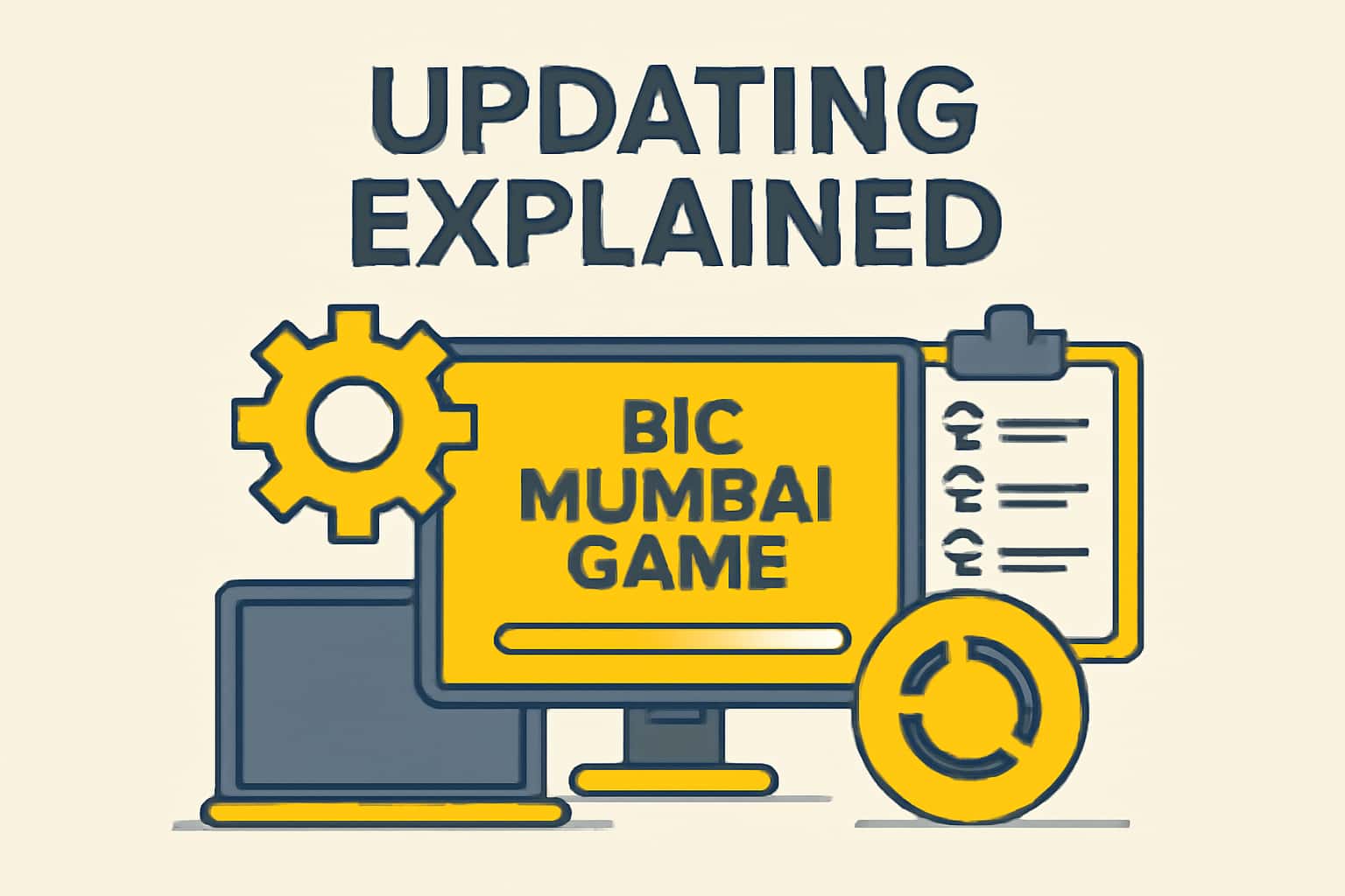 Informational scene illustrating the concept of updating Big Mumbai Game.
