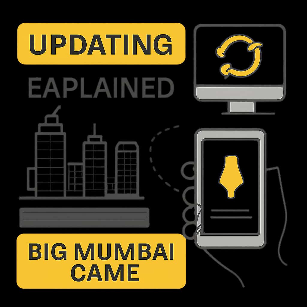 Diagram explaining the update process of Big Mumbai Game.